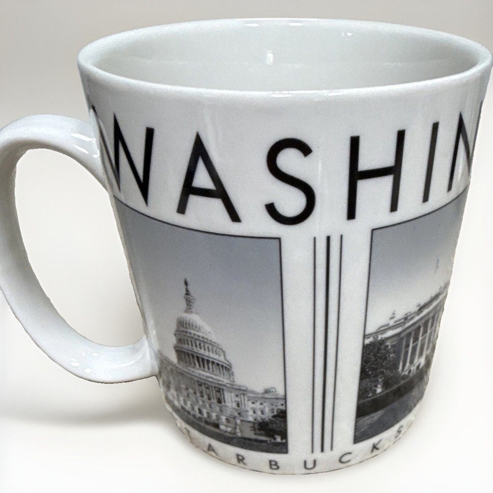 Starbucks City Scenes Series Washington D.C. Mug 2005 White Black